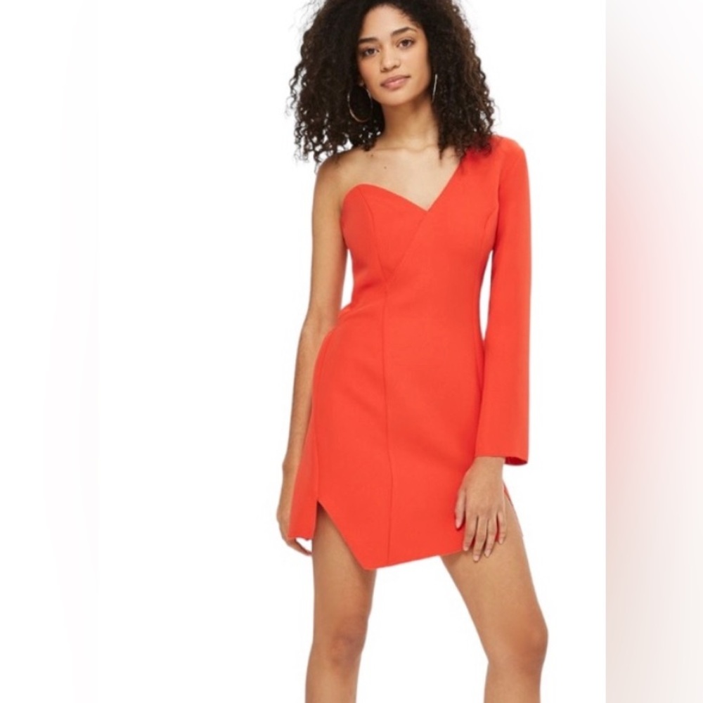 NWT Topshop structured one shoulder mini dress, size 2 - never worn!